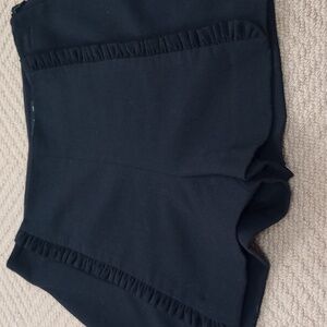 NWOT ZARA Size Small Chic Black High Waist RuffledShorts. Side Zipper